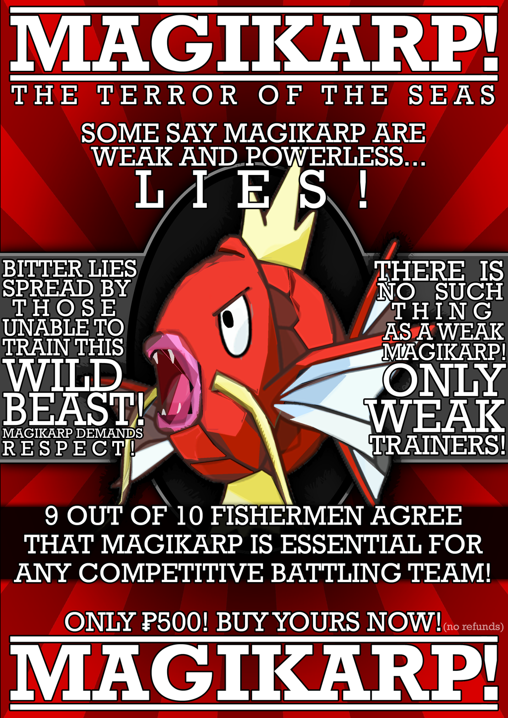 Pokémon GO - Magikarp is famous for being very unreliable. Wear a Magikarp  hat if you are also unreliable.